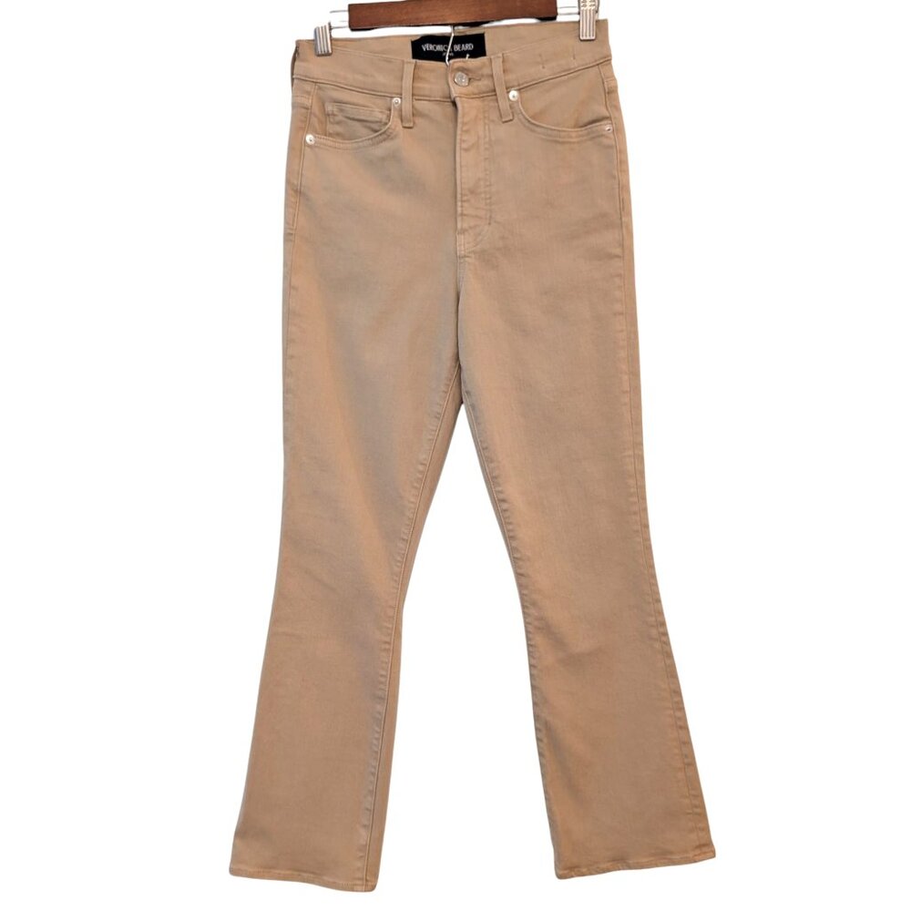 Veronica Beard Size 27 Carolina Stone Khaki Skinny Ankle Flare High Rise Jeans